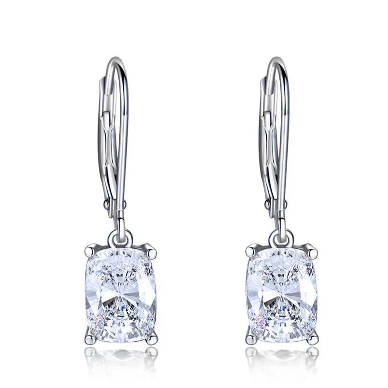 Valuable Lab Emerald Diamond Dangle Earring Jewelry 925 Sterling silver Party Wedding Drop Earrings for Women Engagement Gift