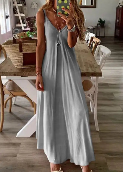 Plus Size 4XL 5XL Women's Summer Casual Loose Strap Dress Sexy Beach Boho Maxi Dress Large Size Long Dresses Female Robe Femme