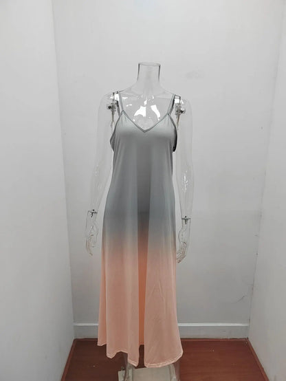 Plus Size 4XL 5XL Women's Summer Casual Loose Strap Dress Sexy Beach Boho Maxi Dress Large Size Long Dresses Female Robe Femme