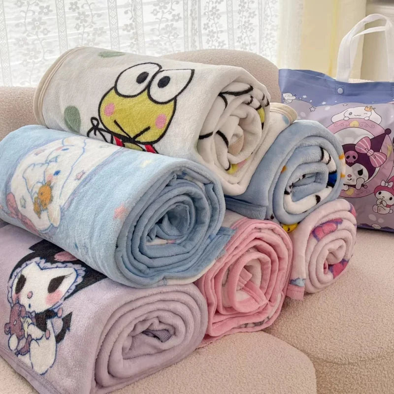 Sanrio ハローキティ クロミ メロディ カートゥーン 両面 ソファ ワゴン 車用 エアコン ブランケット オフィス 昼寝用 ブランケット カバー ブランケット
