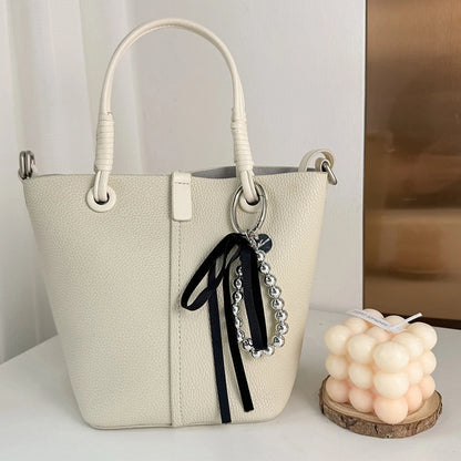 ZAKOL Elegant Pearls Ribbon Bowknot Bag Hanging Decoration Key Chain for Women Beads Key Rings Jewelry Girl Accessories