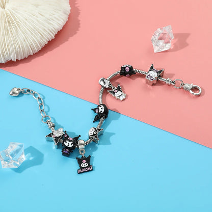 Sanrio Cute Kuromi Popular DIY String Accessory Bracelet Anime Characters Kuromi Kawaii String Bracelet for Best Girlfriend Gift