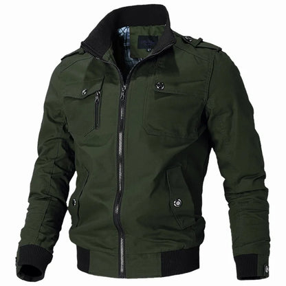 Men's Jacket Casual Fashion Outer Jacket Men's Jacket Men's Spring Autumn 2022 New Stand Up Slim Military Bomber Jacket Men