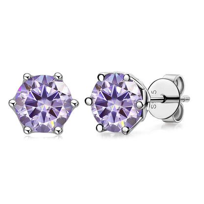 Butterflykiss Real 1 CT D Color Moissanite Stud Earrings For Women Top Quality 925 Sterling Silver Sparkling Wedding Jewelry