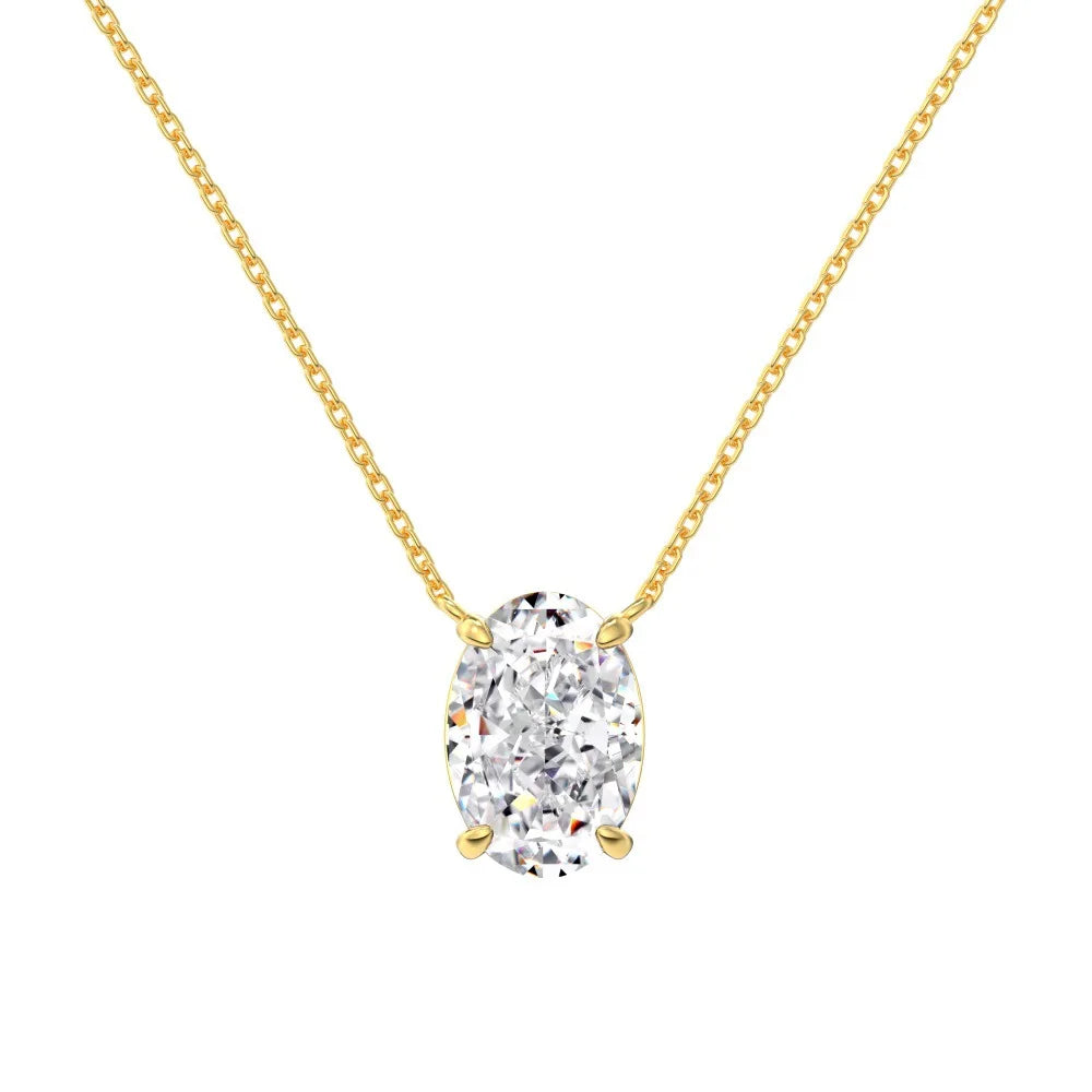 オーバルカット 1-4CT Dカラー モアサナイト ネックレス レディース S925 スターリングシルバー ウェディング ダイヤモンド ペンダント ネックチェーン パーティー ギフト ジュエリー