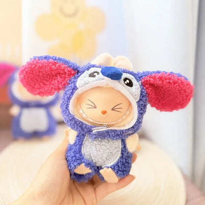 Labubu ドール服 ペンギン サメ ハチ 恐竜 ワンジー - 17cm プーリップ ブライス OB11 BJD用 かわいい動物ジャンプスーツ