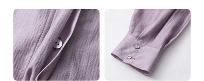 CHIC VEN Women Thin Shirt Long Sleeve Casual Loose Slightly Transparent Cool Blouses Woman Solid Design Female Top Summer 2024