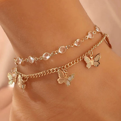 Boho Anklet Foot Colorful Beads Chain Summer Bracelet Heart Pendant Charm Anklet Sandals Barefoot Beach Foot Bridal Jewelry J027