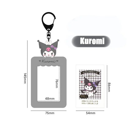 Sanrio Card Holder Hello Kitty Cinnamoroll Kuromi My Melody Photo Card Keychain Kawaii Bag Kpop Style Pendant Student Gift Toys