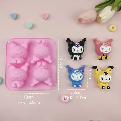 sanrio daily necessities ice cube molds, anime cartoon Kuromi Cinnamoroll My Melody character creative shape kitchen tool molds