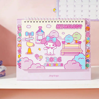 Sanrio Hello Kitty Desk Calendar Daily Schedule Desktop Decoration Kuromi Melody Schedule Plan Cartoon Room Ornament Kids Gifts