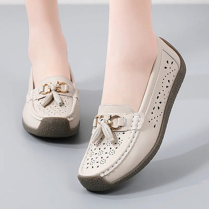 2025 New Loafers Women Summer Fashion Round Toe Nurse Shoes Soft Sole Non-slip Flat Shoes Breathable Casual Sports Women's Shoes