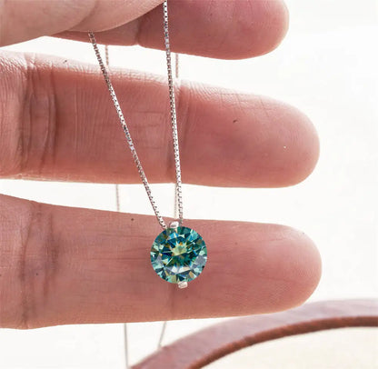 2CT Dカラー モアサナイト シンプル ペンダント ネックレス 証明書付き 925スターリングシルバー レディース ネックレス ファインジュエリー ウェディングギフト