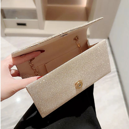 女性用 シルバー イブニング ディナー クラッチ 光沢のあるエレガント バッグ ショルダーバッグ ハンドバッグ グリッター 財布 パーティー ウェディング ハンドヘルド バッグ