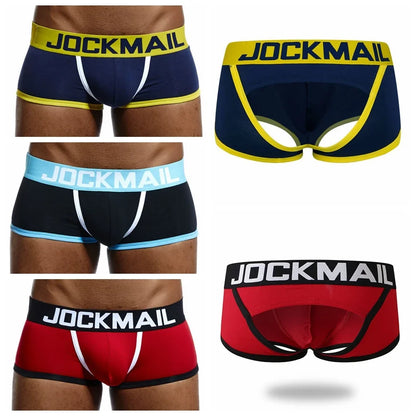 Men's Panties Jockstraps Men Underwear Gay Thong Man Boxer Shorts Underpants Slip Sexy Cotton Pouch Cuecas Gay Thongs G String
