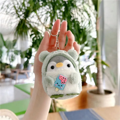 かわいいペンギンのぬいぐるみキーホルダー 観光帽子ペンギンキーホルダー 女の子へのギフト クリエイティブなスクールバッグキーホルダー