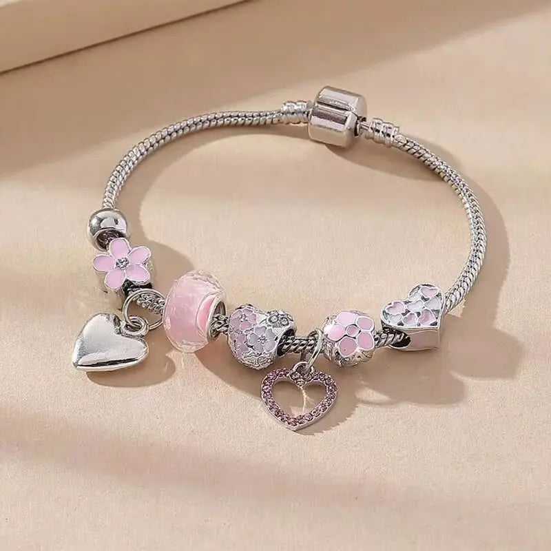 1PC レディース ファッション マルチエレメント ビーズ ラブパン ファミリーブレスレット ジュエリー アクセサリー デイリー ドレッシング パーティー ホリデーギフト -005