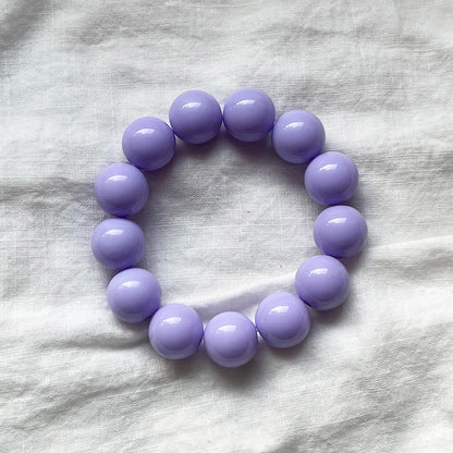 Cute Sweet Colorful Acrylic Big Bead Chunky Bracelet Fluorescent Hand Beaded Simple Bangles Summer Spring Jewelry Accessories