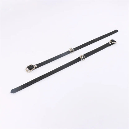 Ankle Belt Black O-Ring Ankle Punk Leather Feather Anklet Men's Women Alloy Pendant Accessories YK2 Ankle Belt