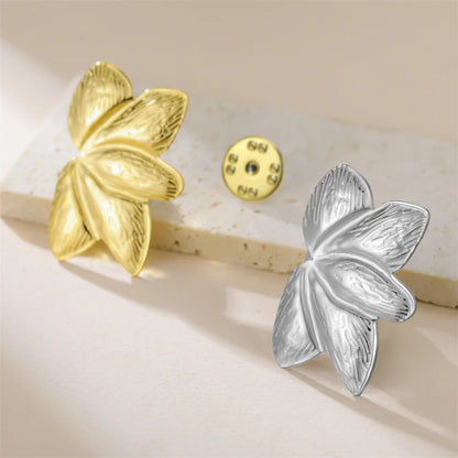 My Shape Leaves Brooch for Woman Girls Fan Shaped Leaves Brooch Pins for Dress Skirts Gold Color Stainless Steel Jewelry Gifts