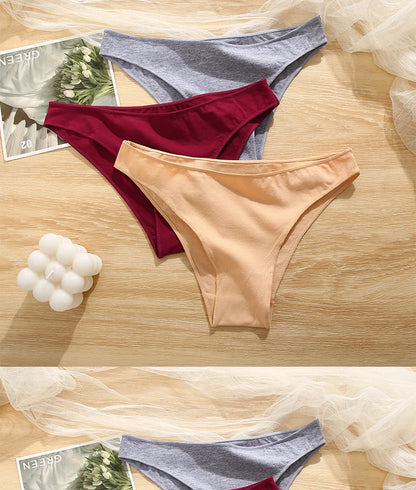 FINETOO 5PCS/Set M-XXL Panties Women Cotton Lingerie Woman Underwear Sexy Femme Underwear Girls Underpant Panty 7 Solid Colors