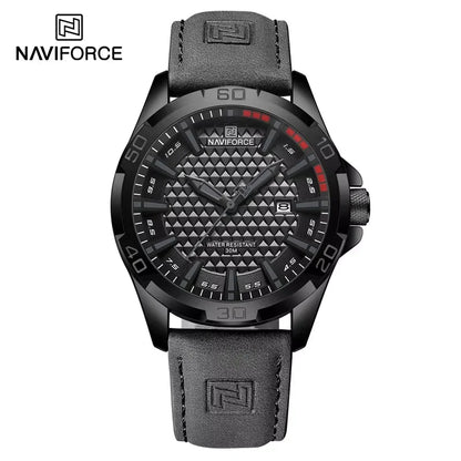NAVIFORCEブランド メンズファッションクォーツ腕時計 男性用レザーストラップ スポーツ 防水腕時計 カレンダー時計 レロジオマスキュリーノ