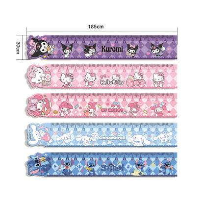 Sanrio Hello Kitty Ruler Anime Cinnamoroll My Melody Learning Measuring Ruler Cute Girl Heart Learning Stationery Kawaii Gift