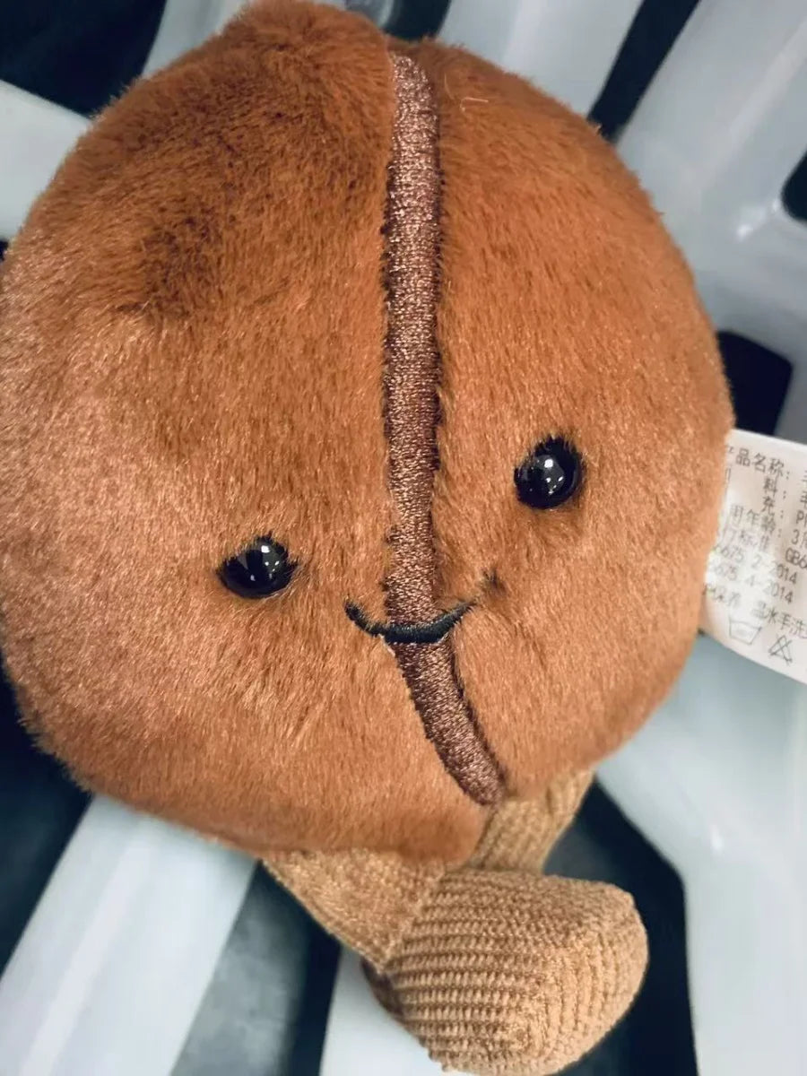 Jellycat コーヒー豆バッグペンダント 漫画ぬいぐるみ 笑顔のコーヒーフードぬいぐるみ かわいいキーチェーン ソフトドール 誕生日プレゼント 女の子