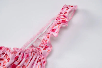 Hbenna Summer Dresses For Women Floral Print Sexy Y2K Ankle-Length Party Dresses Women Skinny Spaghetti Strap Long Dresses Pink
