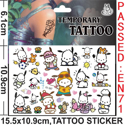 Sanrio series Tattoo Stickers Waterproof Cute Sticker Anime Birthday Party Supplies Decoration For Kids Women Men Gift