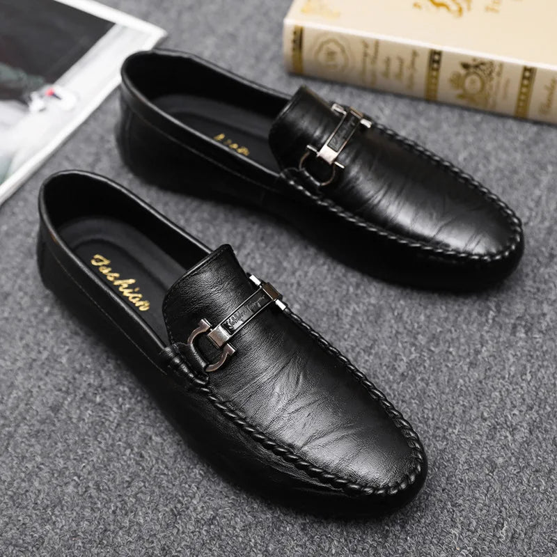 Men Loafers Shoes for Men Luxury Business Dress Shoes Comfy Slip-on Drive Moccasins Footwear Male Brand Leather Boat Shoes Men