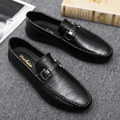 Men Loafers Shoes for Men Luxury Business Dress Shoes Comfy Slip-on Drive Moccasins Footwear Male Brand Leather Boat Shoes Men