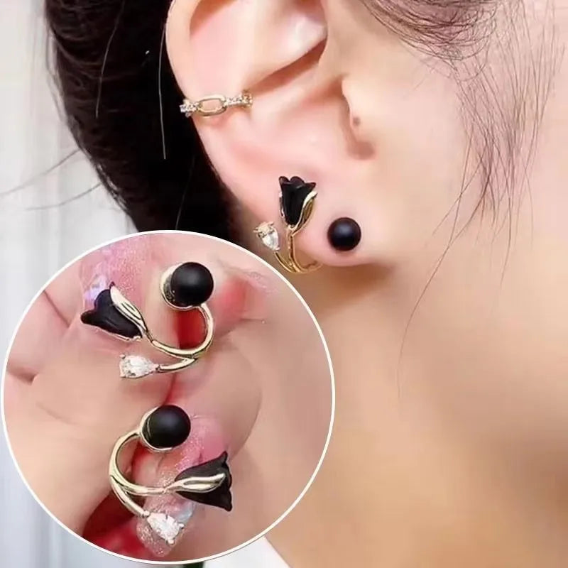 925 Silver Needle Korean Fashion Zircon Geometric Earrings For Women Jewelry 2025 Trending Luxury Crystal Cross Stud Earrings