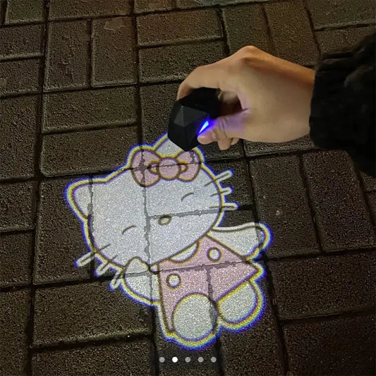 Kawaii Sanrios Car Door Welcome Light Atmosphere Light Hello Kittys Usb Car Dynamic Projector Door Light Cute Decoration Gift