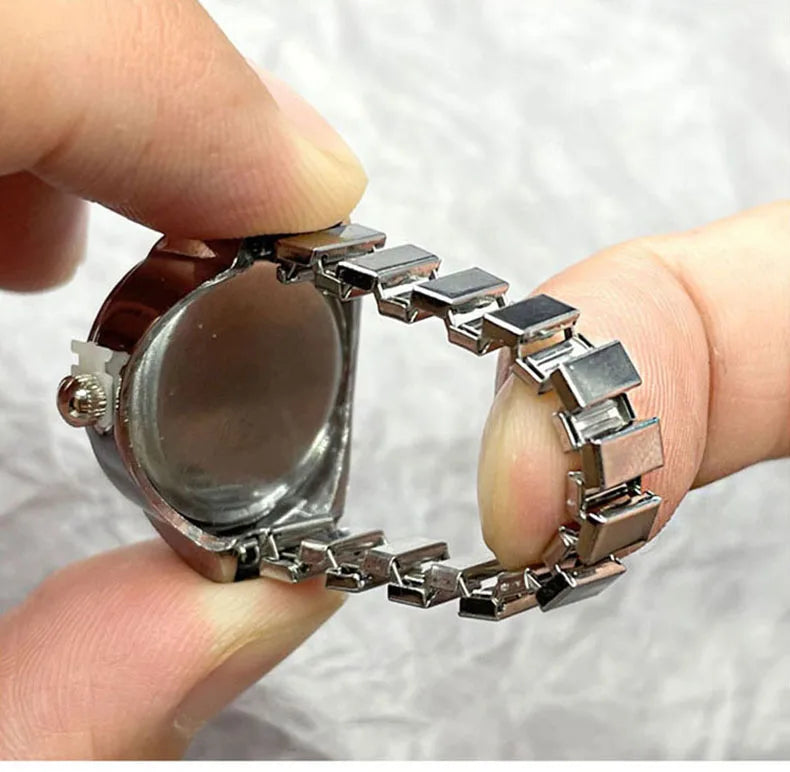 Hot Selling Finger Watch Ring Creative Movement Fashion Accessories Vintage Alloy Shell Quartz Watch Men Jewelry Women Gift