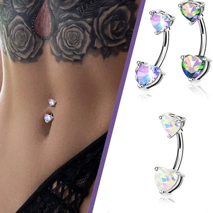 Alloy Zircon Navel Nail Ring Crystal Bar Barbell Drop Flower Dangle Body Piercing Belly Button Rings Men Women Body Jewelry Gift