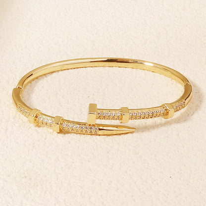 Female Jewelry Nail Bracelets Trendy Bracelet Zircon Screw Bracelet For Women Everyday Party Festive Jewelry As Gifts