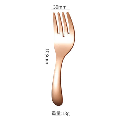 Outdoor Tourism 304 Stainless Steel Portable Tableware, CHILDREN'S Tableware, Dessert Tableware, Spoon and Fork Combination