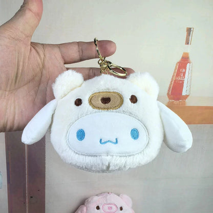 サンリオ Kuromi Melody Cinnamoroll かわいいぬいぐるみコインパース アニメ ポムポムプリン ポチャッコ 学生バッグチャーム 女の子のホリデーギフト