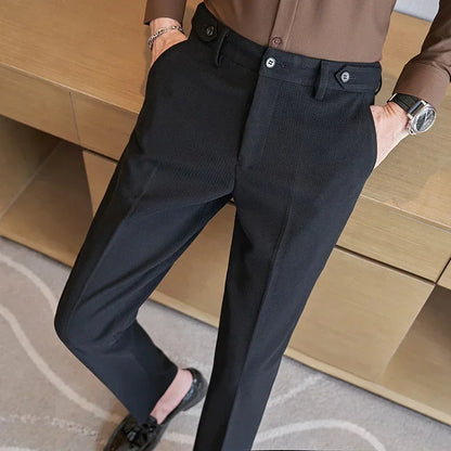 Men's Suit Pants, Fashion Slim Dress Trousers ,White Black Blue Green Pantalones Hombre Fall/Winter Male Pant, 2025 New