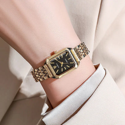 高級レディース腕時計 ファッション 長方形 レディース スチールバンド クォーツ腕時計 Reloj Mujer Relogio Feminino 女の子用時計 ギフト