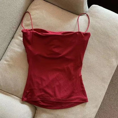 2024 Women Halter Top Summer Korean Style Trend Fashion Built in Women Bra Stretch Women Beach Everyday Casual Tank Top