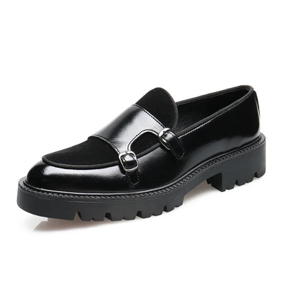 2025 Loafers Men Leather Shoes Thick-soled British Style Black Formal Business Shoes Fashion Luxury Slip-On Casual Shoes