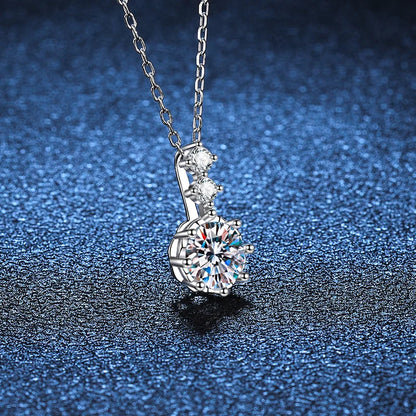1ct 6.5mm Dカラー モアサナイト ダイヤモンド ペンダント ネックレス 925スターリングシルバー ネックチェーン レディース用 GRAギフト付き