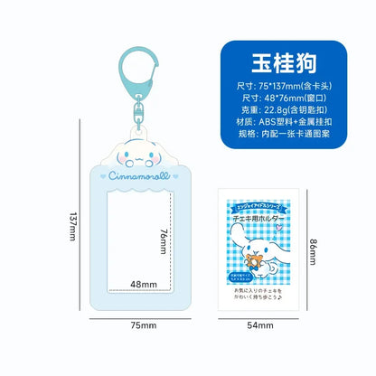 Sanrios Card Bag Cute Anime Figure Cinnamoroll Kuromi Id Bus Card Storage Case Holder Melody Pochacco Students Card Sleeve Gift
