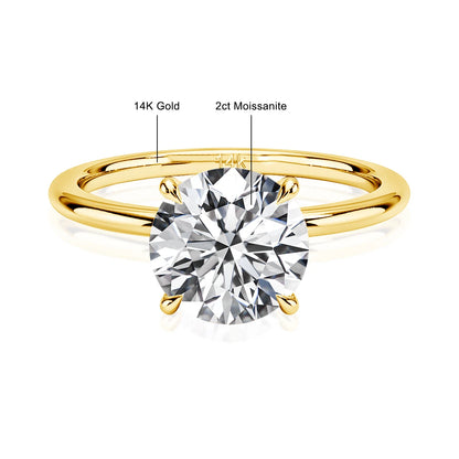 Original and Pure 14k Gold Wedding Rings Au585 Jewelry Real Certified 1ct to 3ct Moissanite Ring for Women Luxury Wedding 2025