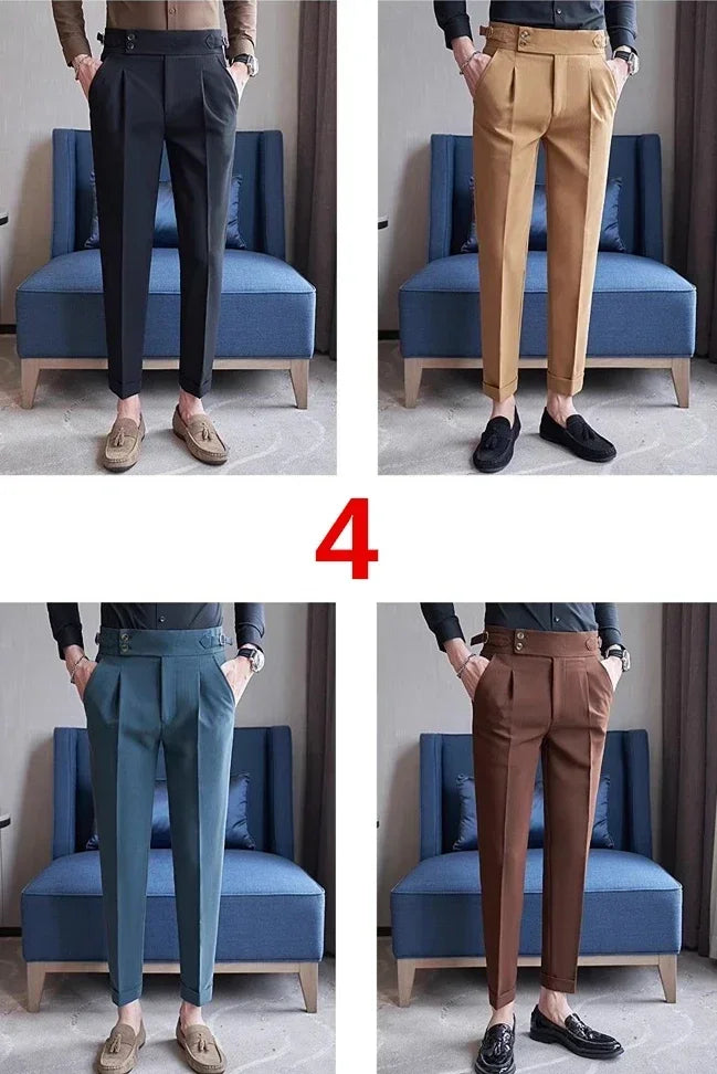 Men's Suit Pants, Fashion Slim Dress Trousers ,White Black Blue Green Pantalones Hombre Fall/Winter Male Pant, 2025 New