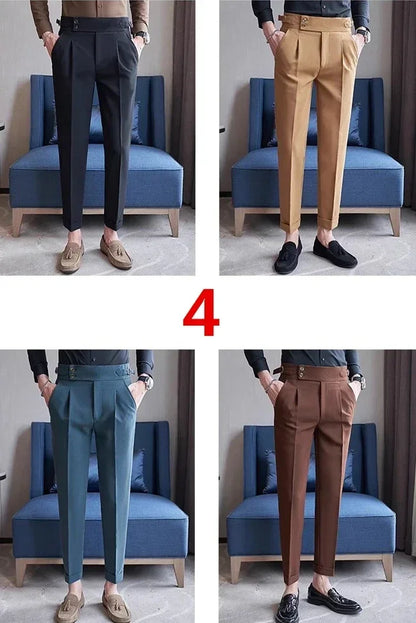 Men's Suit Pants, Fashion Slim Dress Trousers ,White Black Blue Green Pantalones Hombre Fall/Winter Male Pant, 2025 New