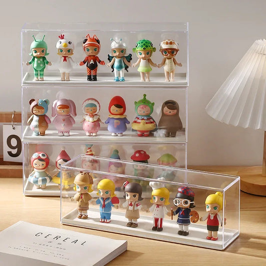 Acrylic Clear Doll Toys Storage Organizer Box Mystery Box Display Stand For Pop Dolls Storage Case Waterproof Dust Proof Box
