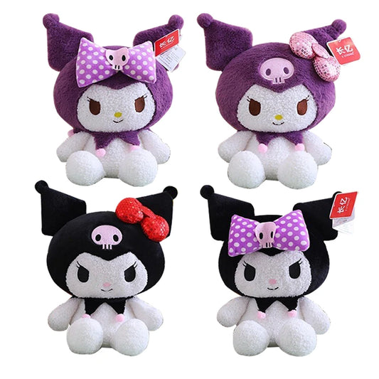 22CM Authentic Sanrio Kuromi Plush Doll Black Purple Cutecartoon Doll Girl Children's Toy Birthday Christmas Gift